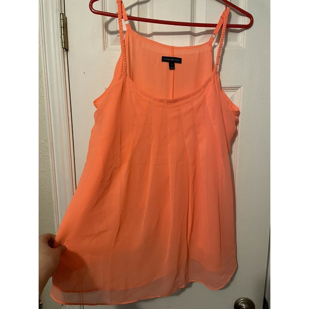 Lane Bryant Orange Strap Chiffon Tank size 14